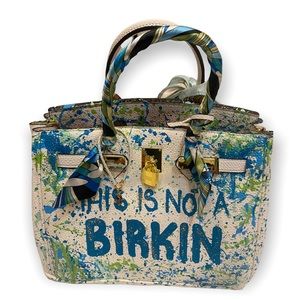 NWT Spring 2022 Hand Painted Anca Barbu Not a Birkin Handbag